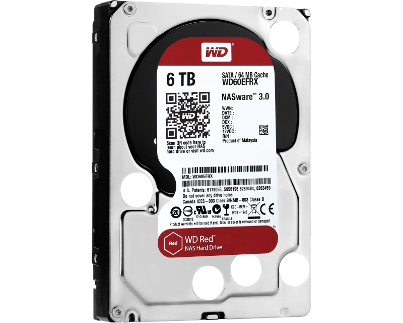 WD 6TB 3.5" SATA III 64MB IntelliPower WD60EFRX Red